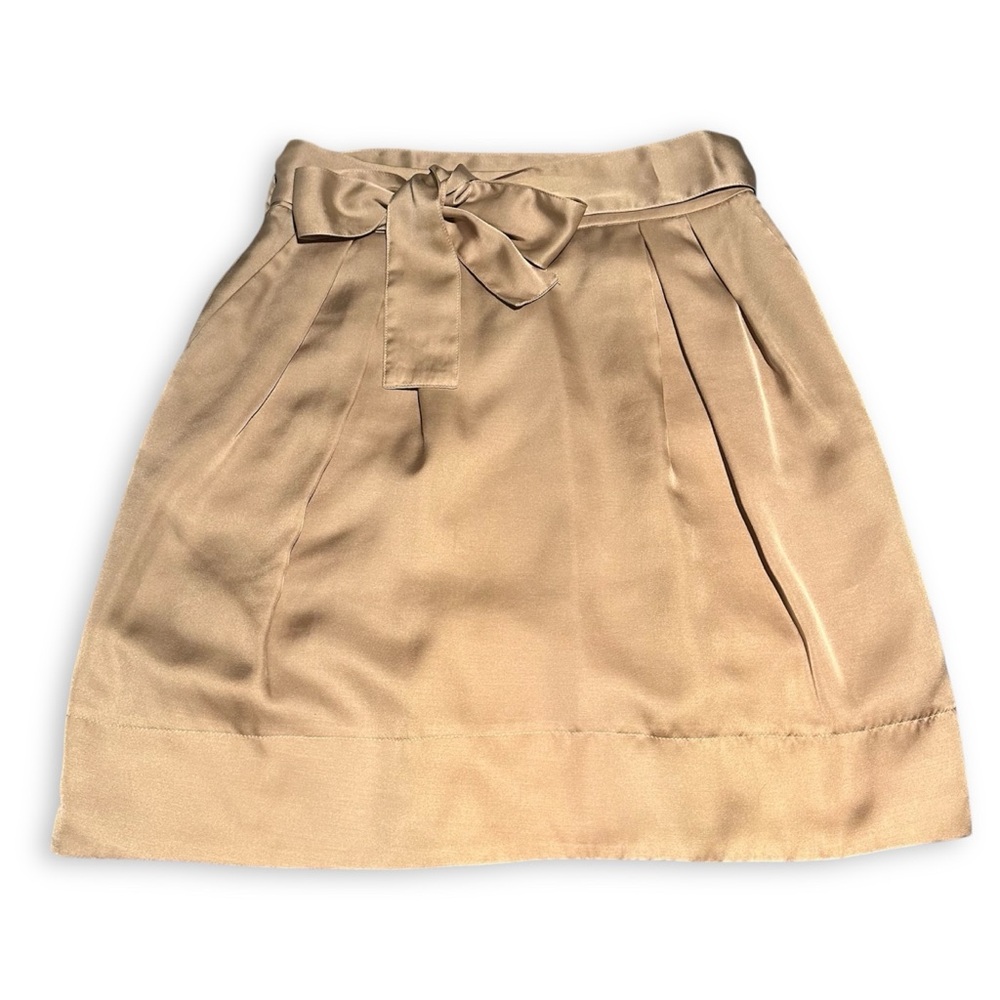 Japanese Designer Ships Champagne Gold Belted Skirt